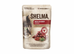 SHELMA Rich in beef in sauce - mokré krmivo pro kočky - 85g