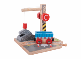 Bigjigs Rail Jeřáb se štěrkem