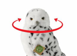 Rappa Plyšová sova/sovice sněžná s otáčející hlavou 28 cm ECO-FRIENDLY