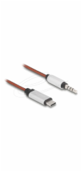 Delock - Audio kabel - USB-C s piny (male) do mini-phone stereo 3.5 mm s piny (male) - 1.2 m - stríbrná, oranžová