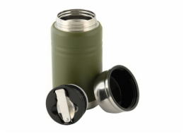 M-Tac UN-R02-750A Termoska na jídlo se skládací lžící z nerezové oceli 750 ml Olivová