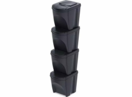 Prosperplast KEDEN Odpadkový koš SORTIBOX 25L SET 4 - ANTRACIT ECO WOOD