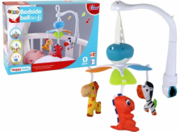 LeanToys Kolotoč do postýlky Na baterie Zvuky Modré 3 Plyšové hračky