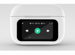 Gembird Sluchátka do uší TWS-LCD-ANC-01-W s mikrofonem, bílá