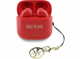 Sluchátka GRP Guess Glossy Effect s klasickým logem a šarmem červené barvy