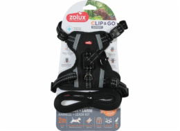 ZOLUX Postroj pro psy + vodítko set CLIP&GO S černý