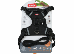 ZOLUX Sada postroje pro psy + vodítko CLIP&GO L černá