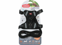 ZOLUX Sada postroje pro psy + vodítko CLIP&GO XS černá