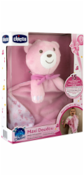 Chicco Plyšový medvěd s dekou 47x40 MAXI DOUDOU růžový