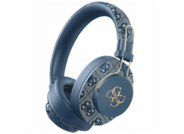 Guess Sluchátka Bluetooth ENC Metal 4G Logo Blue On Ear