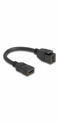 Delock - Prodlužovací kabel HDMI - HDMI se zdírkami (female) keystone do HDMI se zdírkami (female) - 20 cm - cerná - podpora 8K60Hz (7680 x 4320)