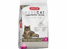 Zolux Minerální hrudkující stelivo pro kočky PURECAT Premium 15 l