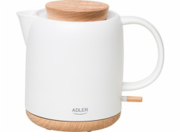 Rychlovarná konvice Adler | AD 1304 | Elektrický | 1200W | 1L | Keramika | 360 otočná základna | Bílá jedna velikost Rychlovarná konvice Adler | AD 1304 | Elektrický | 1200W | 1L | Keramika | 360 otočná základna | Bílá jedna velikost
