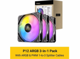 Antec P12 120mm PWM ARGB černý ventilátor (3 ks)