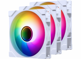 Phanteks M25G2-140 D-RGB ventilátor s obrácenými lopatkami, 3 ks, bílý (PH-F140M25R_G2_DWT01_3P)
