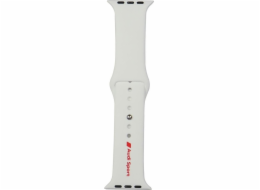 Tech-Protect Silikonový řemínek Audi Sport s červeným logem pro Apple Watch 44/45/46/49 mm bílý