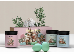 Alkotest HISKIN_SET sójová svíčka Veselé Velikonoce Čokoládová vajíčka 200ml + sójová svíčka Zahradní párty 200ml + sójová svíčka Bunny Kisses 200ml