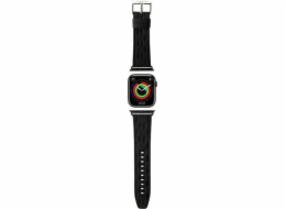 Karl Lagerfeld řemínek KLAWLSAKLHPK Apple Watch 42/44/45/49mm černý řemínek Saffiano Monogram