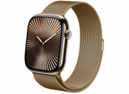 Crong Milano Steel - Řemínek z nerezové oceli pro Apple Watch 44/45/46/49mm (růžové zlato)