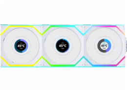 Lian Li Ventilátor UNI FAN SL Wireless LCD 120, 3 kusy, bílý (12SLLCD1W3W)