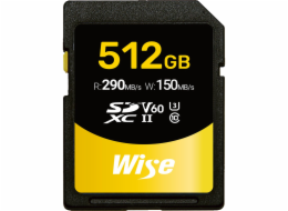 Wise SDXC UHS-II V60       512GB R:290MBs / W:150MBs   WI-SD-S512 Wise SDXC UHS-II V60       512GB R:290MBs / W:150MBs   WI-SD-S512