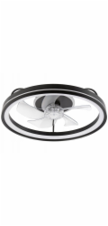 Lamkur Fargo 49892 stropní lampa s ventilátorem 1x37W LED 3000K 4000 lm černá