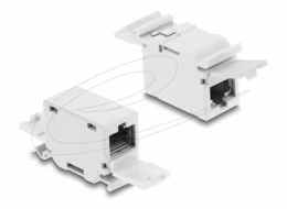 Delock - Sítový propojovací kabel - RJ-45 (F) do RJ-45 (F) - CAT 6a - vulkanizacní uzáver, montáž na DIN lištu - šedá