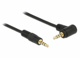 Delock&nbsp;kabel&nbsp;Stereo&nbsp;Jack&nbsp;3.5&nbsp;mm&nbsp;4&nbsp;pin&nbsp;samec&nbsp;>&nbsp;samec&nbsp;úhlový&nbsp;2&nbsp;m&nbsp;černý