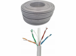 NetRack Síťový kabel LAN Cat. 5e UTP, 305 m, CCA, Netrack, šedý