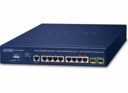 Planet Přepínač PLANET 2portový GE 802.3bt + 6portový GE 802.3at + 2portový 1000X SFP