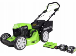 Greenworks Akumulátorová sekačka na trávu 2x24V s pohonem 46 cm, dvojitá nabíječka G24X2LM46SPK4X + 2 baterie 4Ah