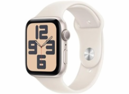 Apple Watch SE (2024) GPS 44mm Starlight Aluminium Case with Starlight Sport Band - S/M