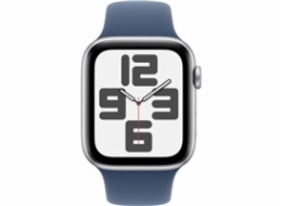 Apple Watch SE (2024) GPS 44mm Silver Aluminium Case with Denim Sport Band - S/M