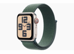 Apple Watch SE GPS + Cellular 44mm Starlight Aluminium Case with Lake Green Sport Loop