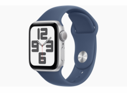 Apple Watch SE GPS 44mm Silver Aluminium Case with Denim Sport Band - M/L