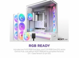 NZXT skříň H9 Flow ARGB+ dvoukomorová ATX / 6xRGB 140 mm / 1x 120mm fan / prosklená / controller / bílá