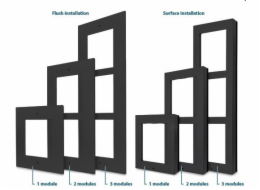 2N® IP Verso - Rám pro instalaci do zdi, 2 moduly - černý