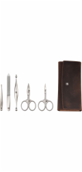 Zwilling Manicrue&amp;Pedicure Set  5 pc with Nail Scissor, leather