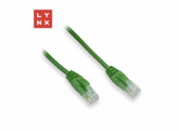 LYNX UTP patch kabel Cat5e, PVC, CCA, 0,3m, zelený (balení obsahuje 10ks)