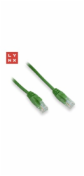 LYNX UTP patch kabel Cat5e, PVC, CCA, 0,1m, zelený (balení obsahuje 10ks)