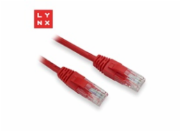 LYNX UTP patch kabel Cat5e, PVC, CCA, 0,3m, červený (balení obsahuje 10ks)