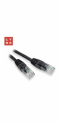 LYNX UTP patch kabel Cat5e, PVC, CCA, 0,3m, černý (balení obsahuje 10ks)