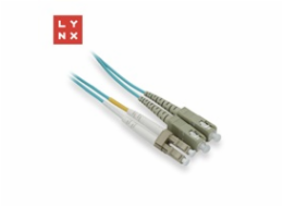 LYNX duplexní patch kabel MM, OM3, LC/SC, 50/125µm, 15m