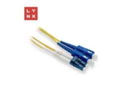 LYNX duplexní patch kabel SM, OS2, LC/SC, 9/125µm, 15m