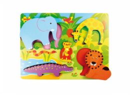 Bigjigs Toys Dřevěné vkládací puzzle Safari