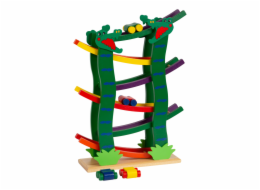 small foot Dřevěná závodní dráha velká 4 autíčka 