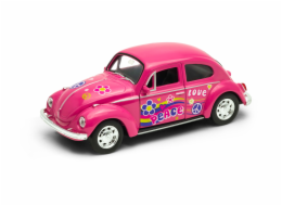 Welly Volkswagen Beetle model 1:34 růžový duhový