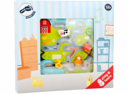 small foot Dřevěné posuvné puzzle Farma
