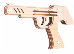 Woodcraft Dřevěné 3D puzzle Zbraň na gumičky