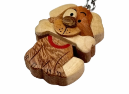 2Kids Toys Dřevěná klíčenka velká Pes s kostí